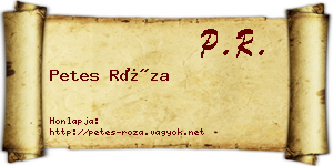 Petes Róza névjegykártya